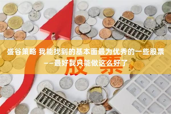 盛谷策略 我能找到的基本面最为优秀的一些股票——最好我只能做这么好了
